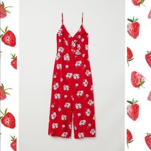 Red Floral Jumpsuit
